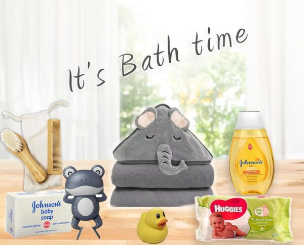 New Baby Boy/Girl Gift Basket (20 Items) for a New mom Elephant Baby Gift Set. Welcome Baby Care Package All w/Newborn Essentials Bundle for Expecting Moms Baby Shower, After Labor Unisex - Image 5